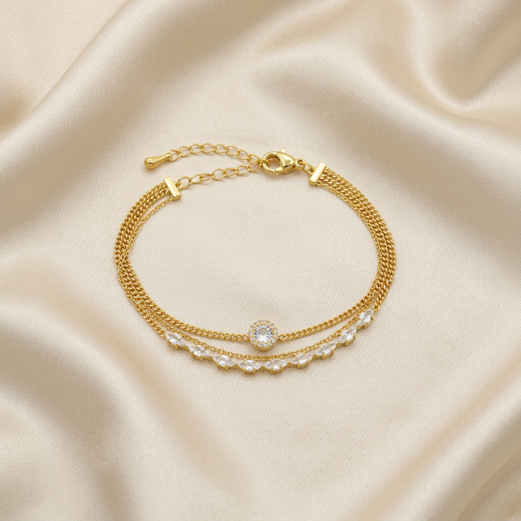 Pulsera de Goldfilled con ZIirconia Circular mod. 1139