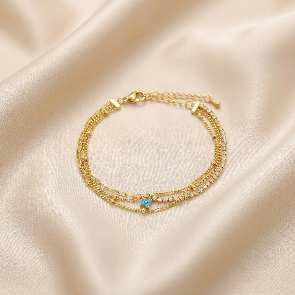 Pulsera de Goldfilled Diseño de Trébol mod. 1147