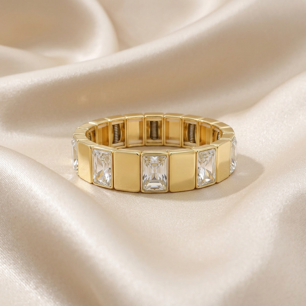 Aro de Goldfilled Rectángulos Brillantes mod. 4028