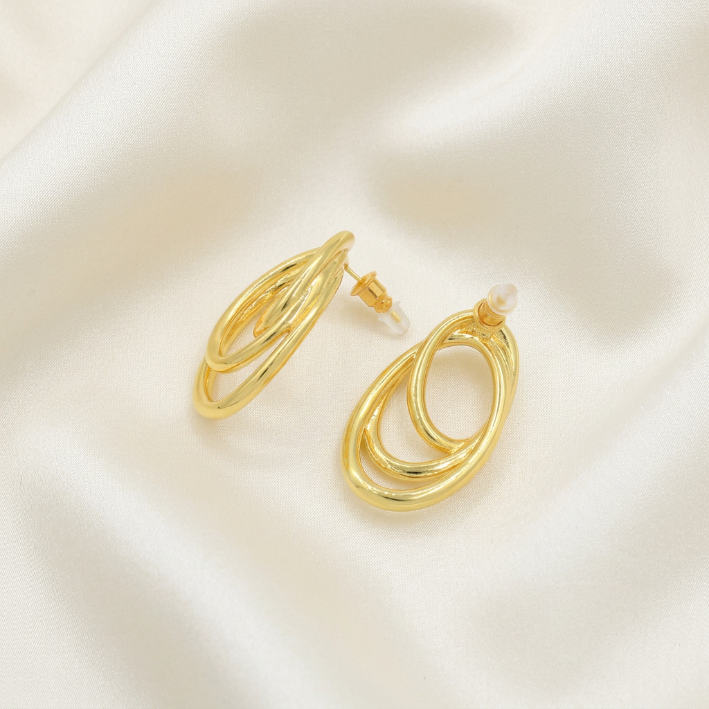 Arete de Goldfilled Diseño de Ondas mod. 3106