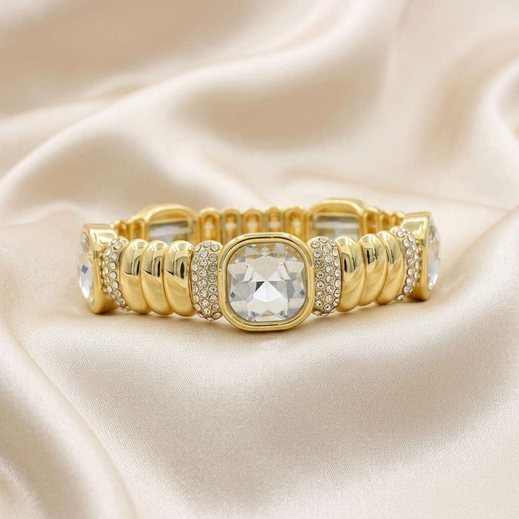 Aro de Goldfilled Elegante con Zirconias Brillantes mod. 4035