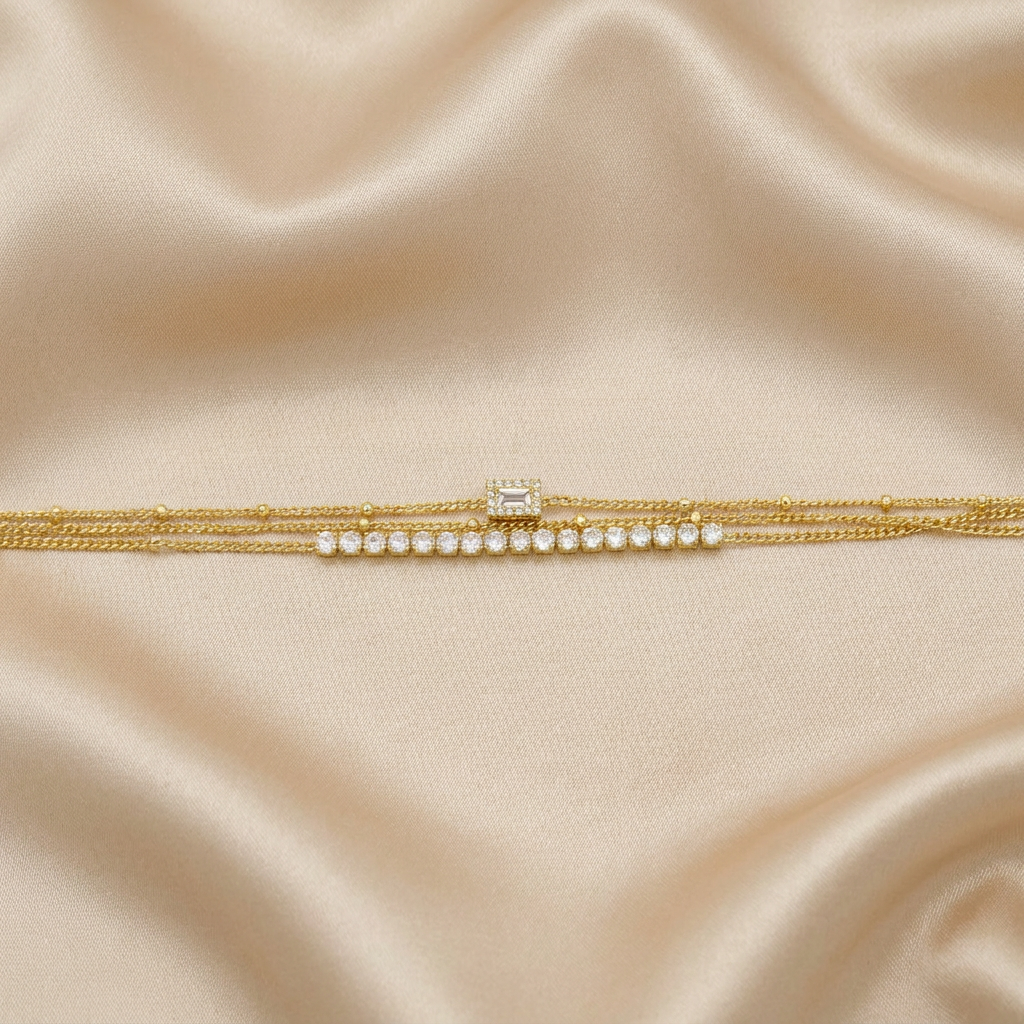 Pulsera de Goldfilled Zirconia Rectangular Brillante mod. 1146