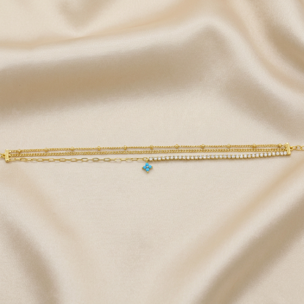 Pulsera de Goldfilled Diseño de Trébol mod. 1147