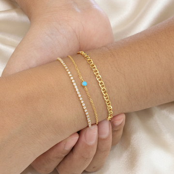 Pulsera de Goldfilled Zirconia y Eslabones mod. 1144
