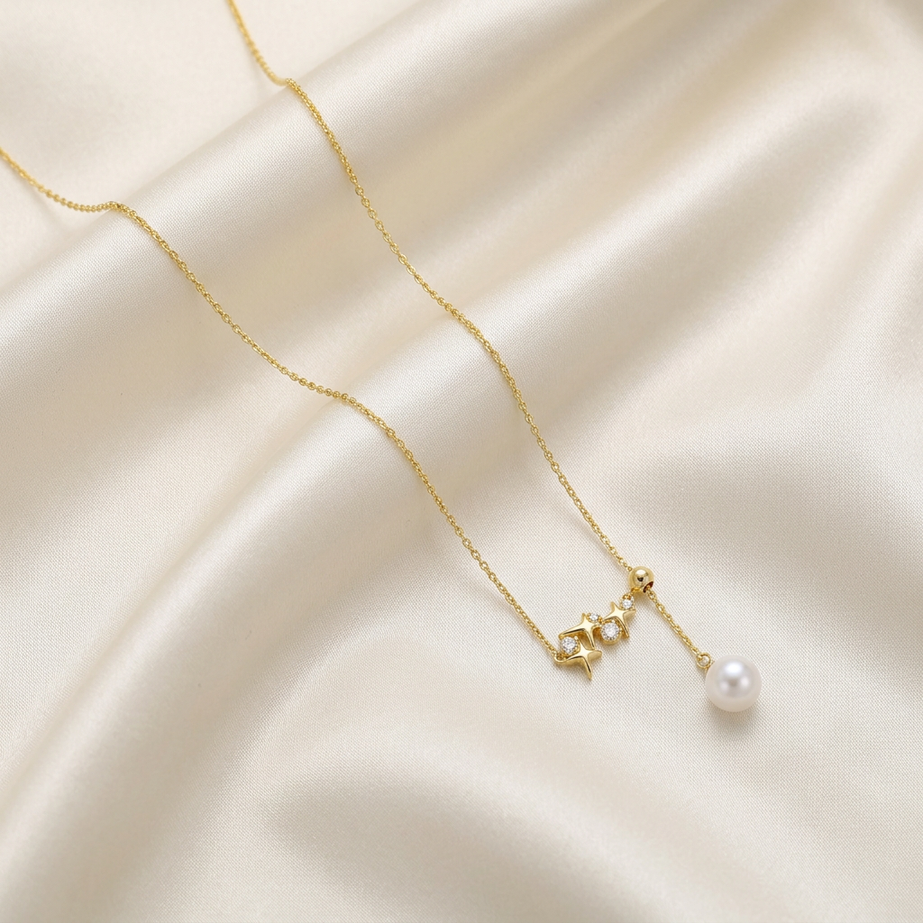 Gargantilla de Goldfilled Estrellas con Perla mod. 5039