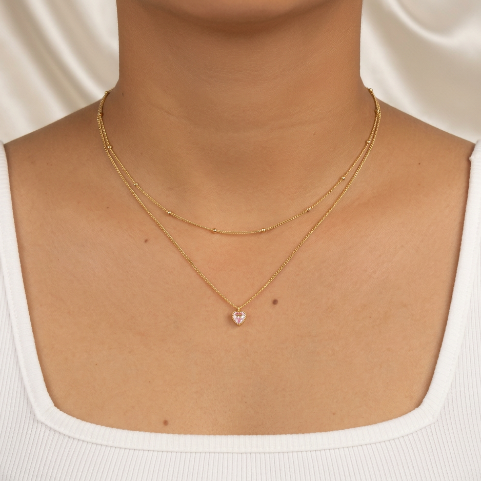 Gargantilla de Goldfilled Corazón Rosa Brillante mod. 5035