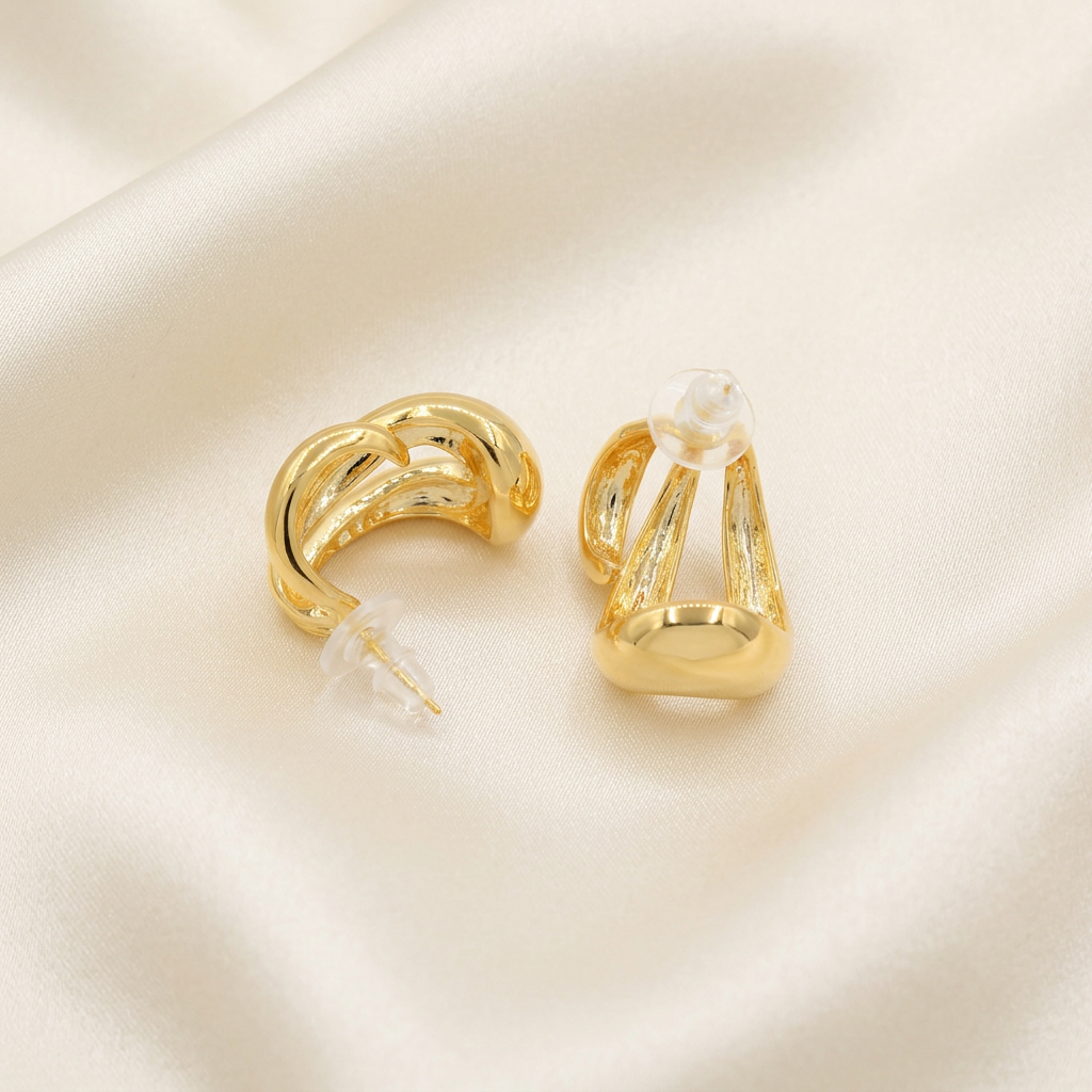 Arete de Goldfilled Diseño Ondulado mod. 3107