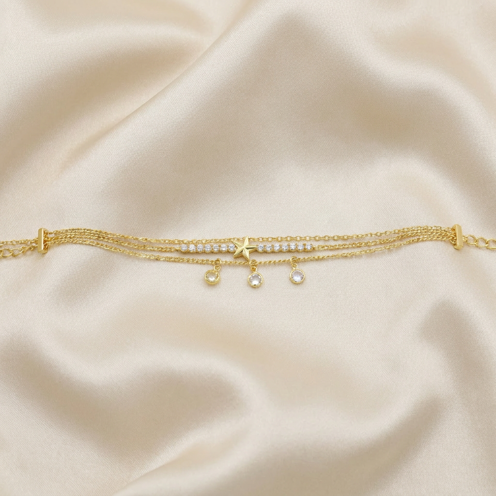 Pulsera de Goldfilled Estrella y Zirconias Finas mod. 1148