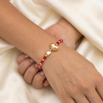 Pulsera de Goldfilled Rojo con Dije de Corazón mod. 1185