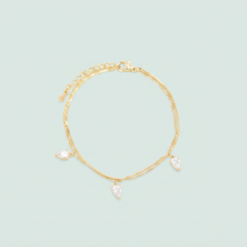 Pulsera de Goldfilled Doble con Zirconias Ovales mod. 1219