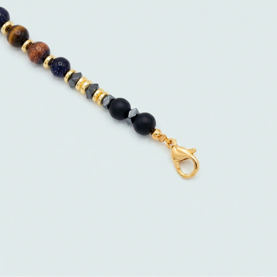 Pulsera de Oro Laminado Color Ambar y Morado mod. 1396