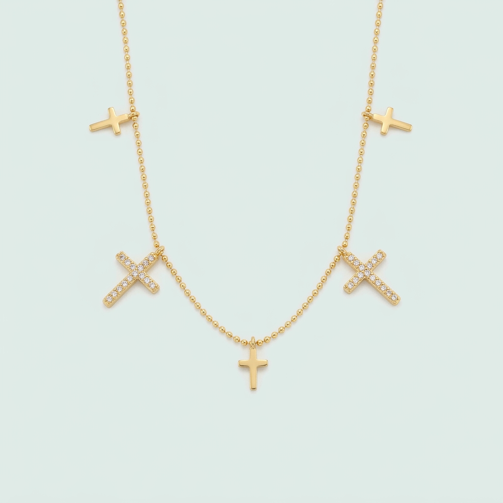 Choker de Goldfilleld con cruz y cruz con Zirconia mod.1350