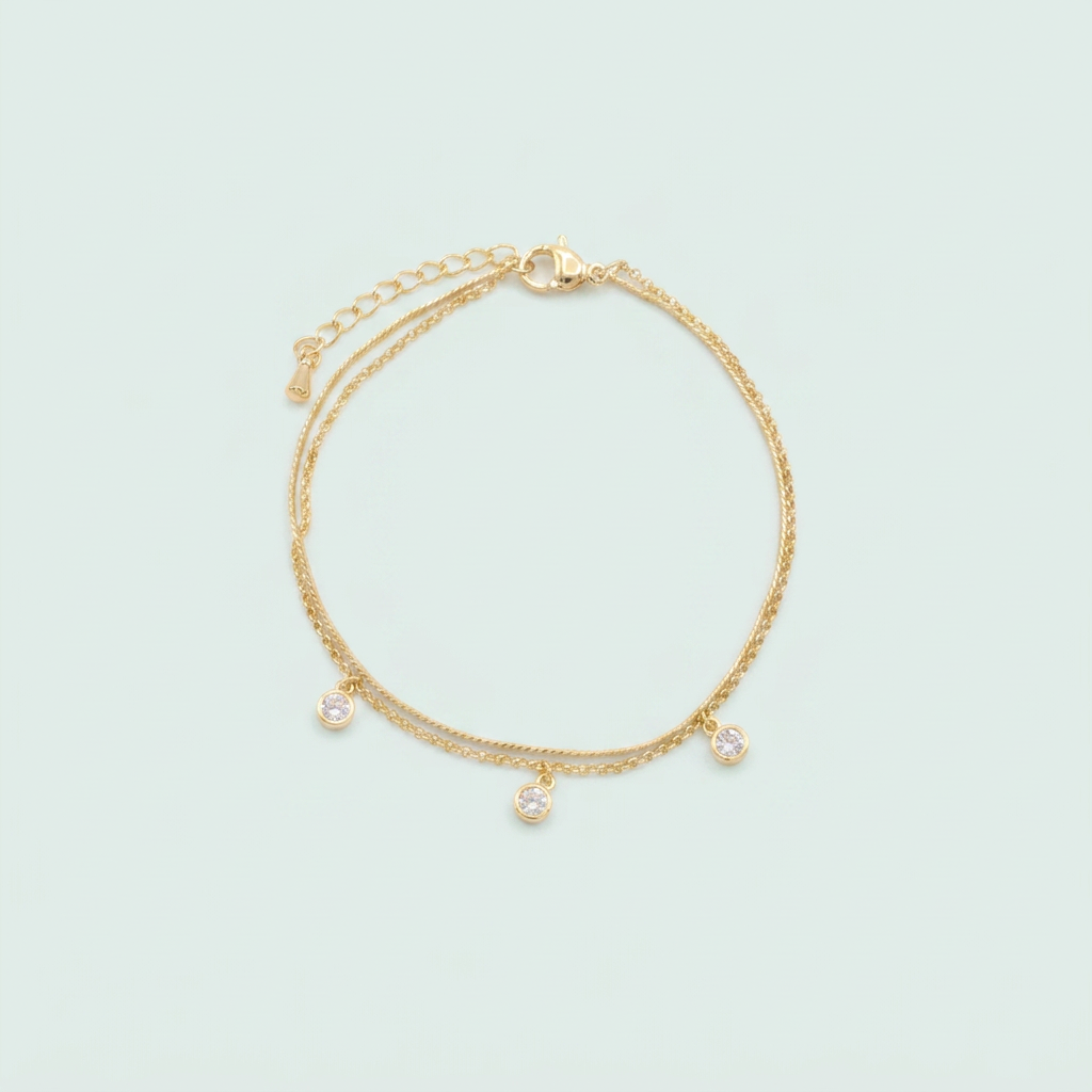 Pulsera de Goldfilled con Zirconia Colgantes mod. 1245