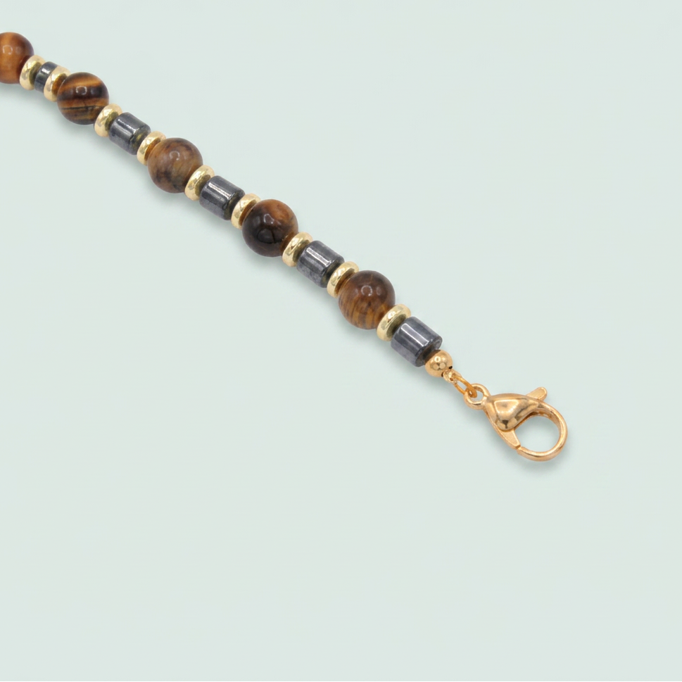 Pulsera de  Oro Laminado con Diseño Ojo de Tigre mod. 1399