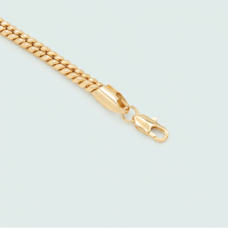 Pulsera Oro Laminado Barbado Cuadrado con Extensión mod. 1418