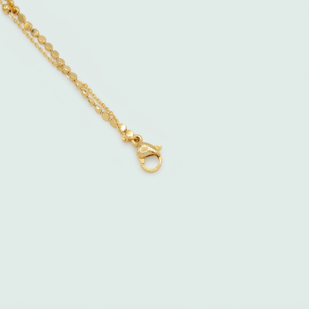 Tobillera de Goldfilled con Diseño de Luna con Zirconia y Estrella mod.1318