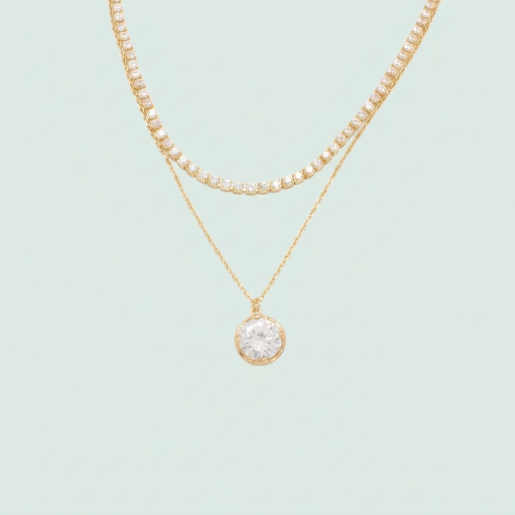 Gargantilla de Goldfilleld con Zirconia con Diseño de Esfera de Zirconia mod. 1366