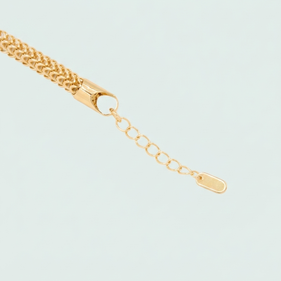 Pulsera Oro Laminado  Circular Hueca con Extensión mod. 1420
