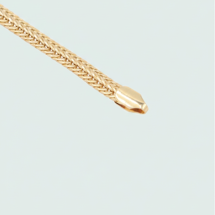 Pulsera Oro Laminado Tejido Espiga con Centro Torzal mod. 1417