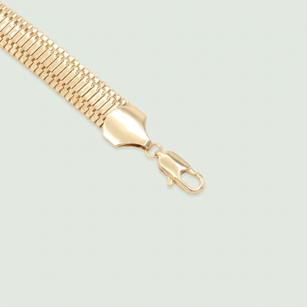 Pulsera Oro Laminado Panza de Vibora Especial Tejido Ancho mod. 1419