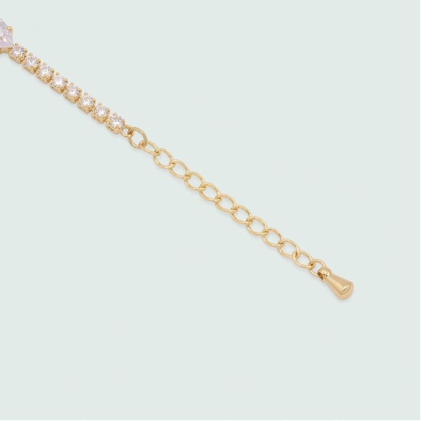 Pulsera de Oro Laminado Dorado con Zirconias Ovales mod. 1400