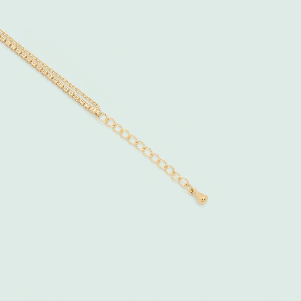 Pulsera de Goldfilled Doble con Girasol de Zirconias mod. 1218