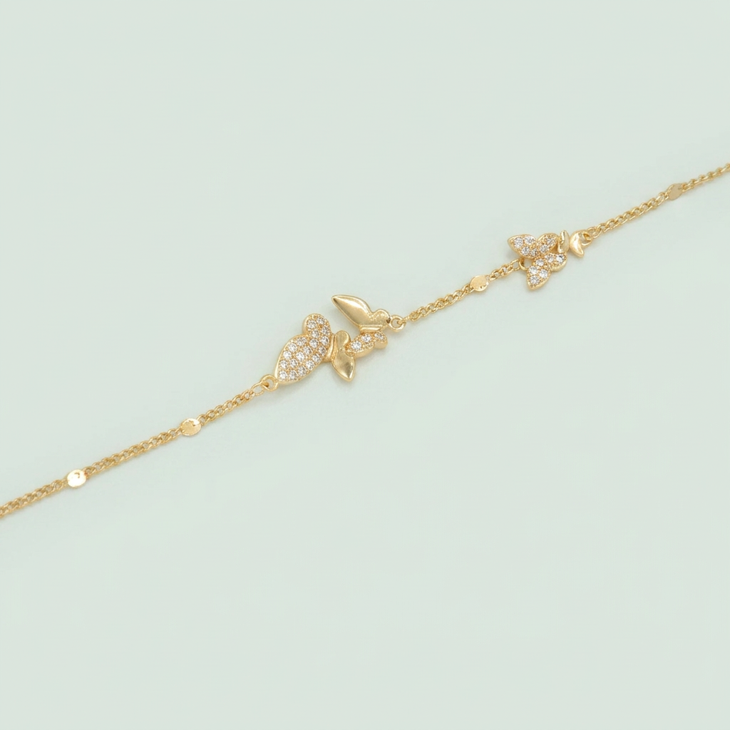 Pulsera de Goldfilled Mariposas de Zircornia mod. 1221