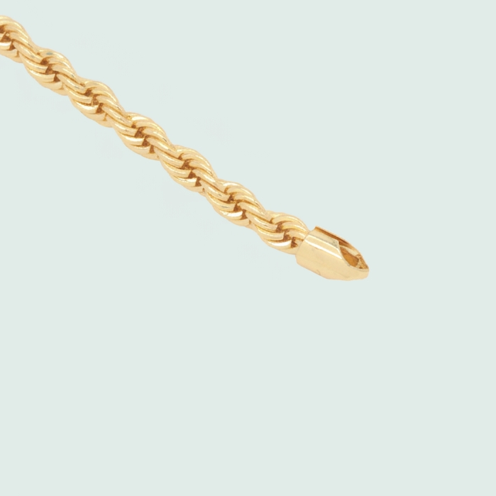 Pulsera Oro Laminado Torzal Brillante y Tejido Mediano mod. 1416