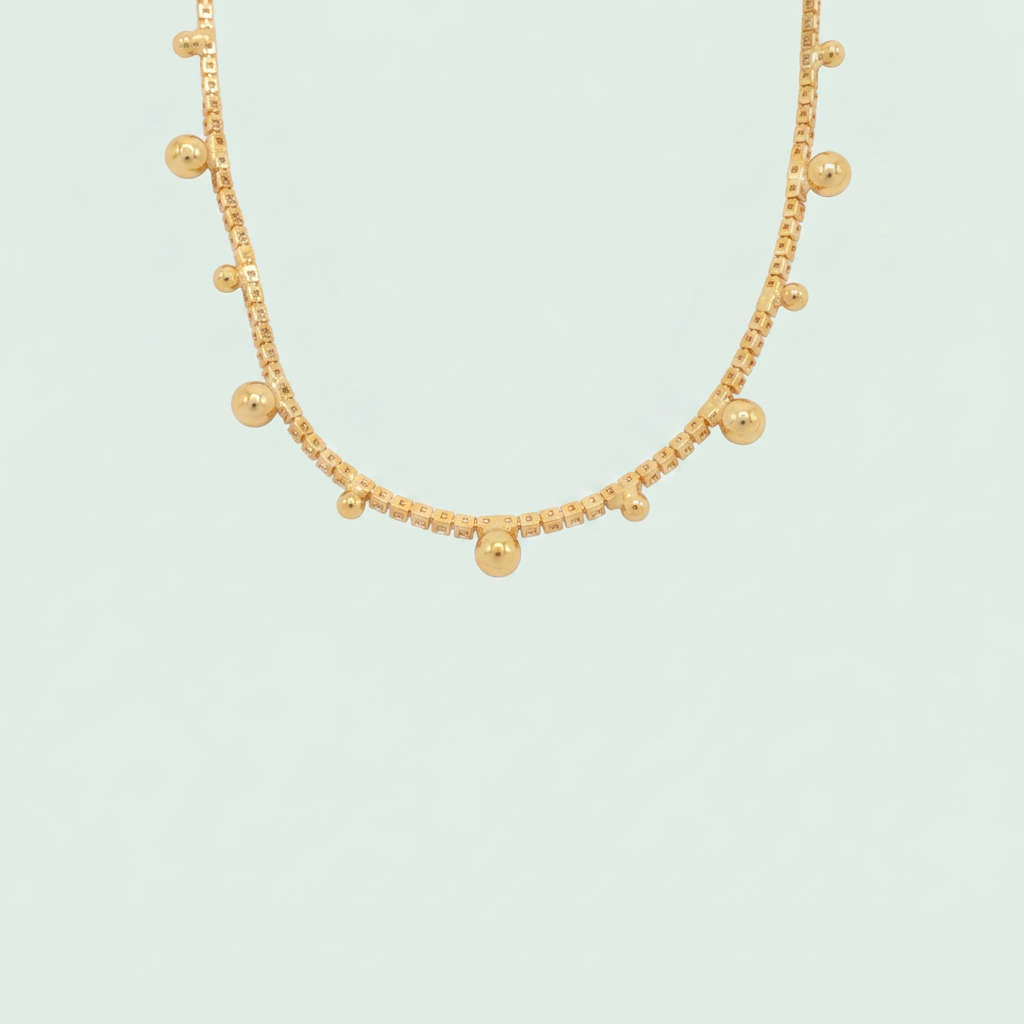 Choker de Goldfilleld con Zirconia con Diseño de Bolitas Grandes y Pequeñas mod.1346