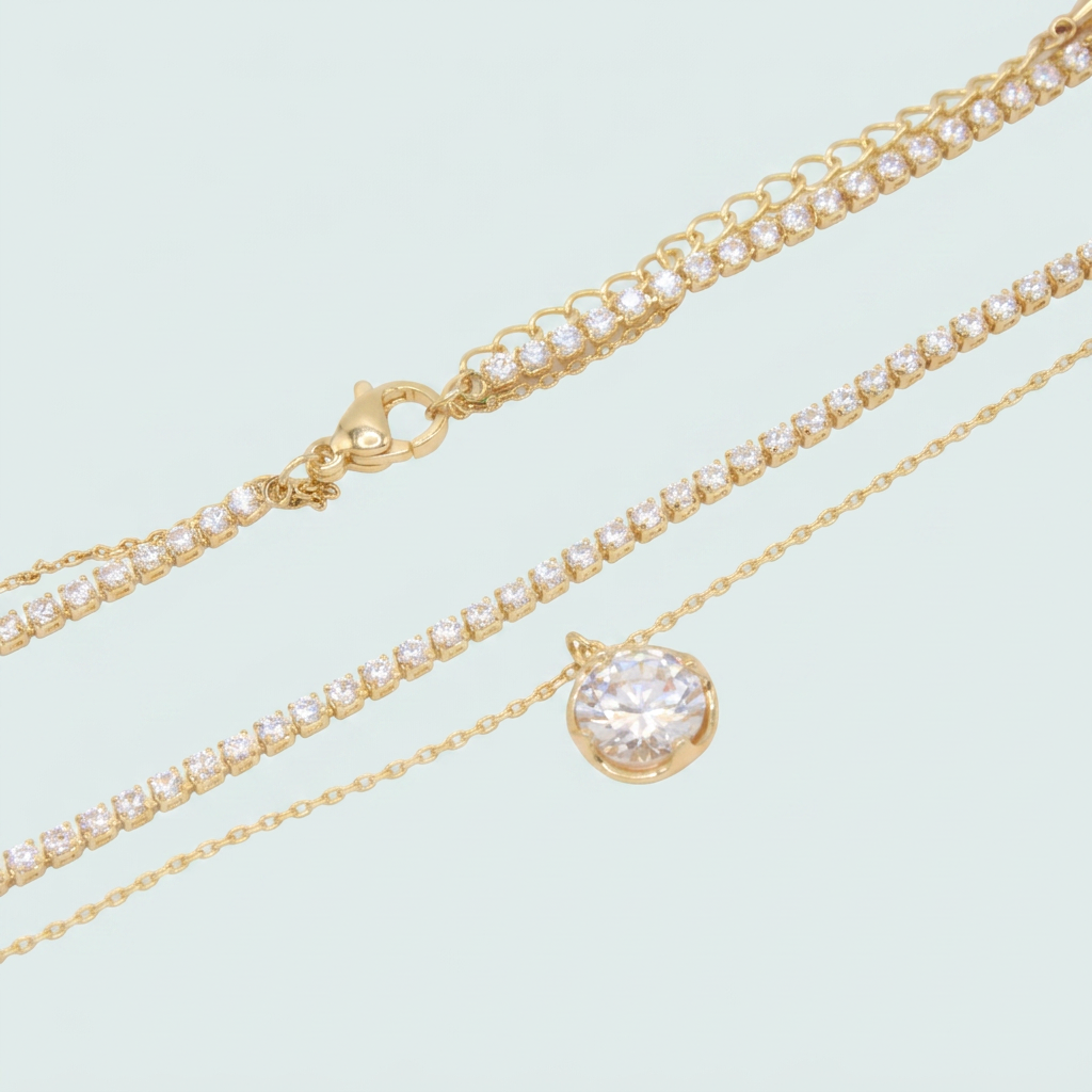 Gargantilla de Goldfilleld con Zirconia con Diseño de Esfera de Zirconia mod. 1366