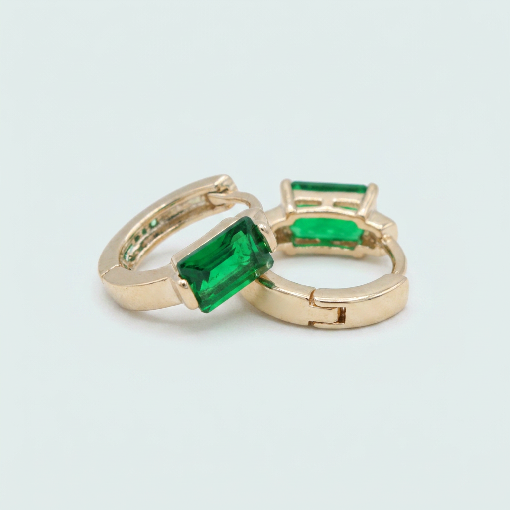 Grapa de Goldfilled con Zirconia Verde Elegante mod. 1378
