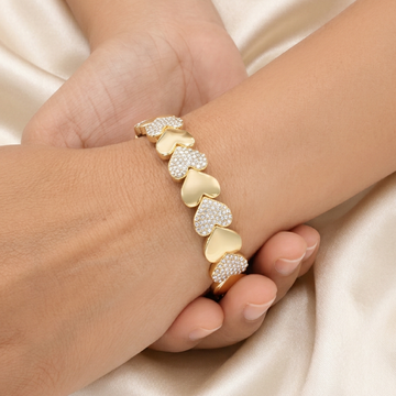 Aro de Goldfilled Corazones Detallados con Zirconias mod. 4039