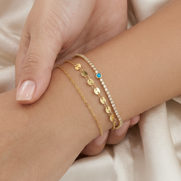 Pulsera de Goldfilled Brillante con Detalle Azul mod. 1138