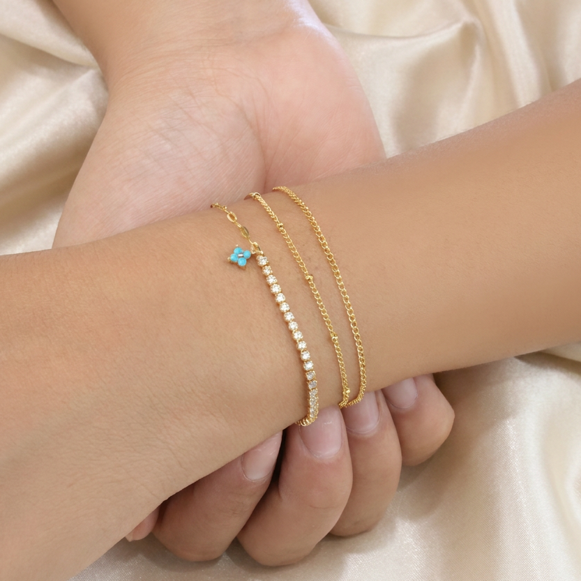 Pulsera de Goldfilled Diseño de Trébol mod. 1147