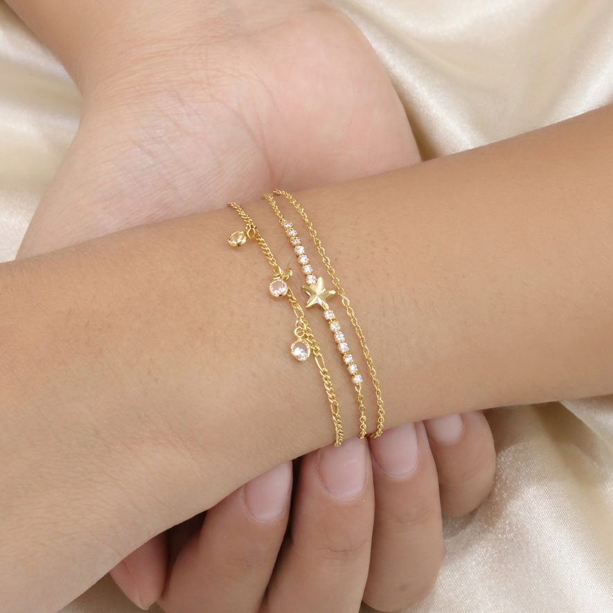 Pulsera de Goldfilled Estrella y Zirconias Finas mod. 1148