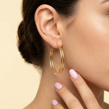 Arracada de Goldfilled Doble Lisa mod. 1358