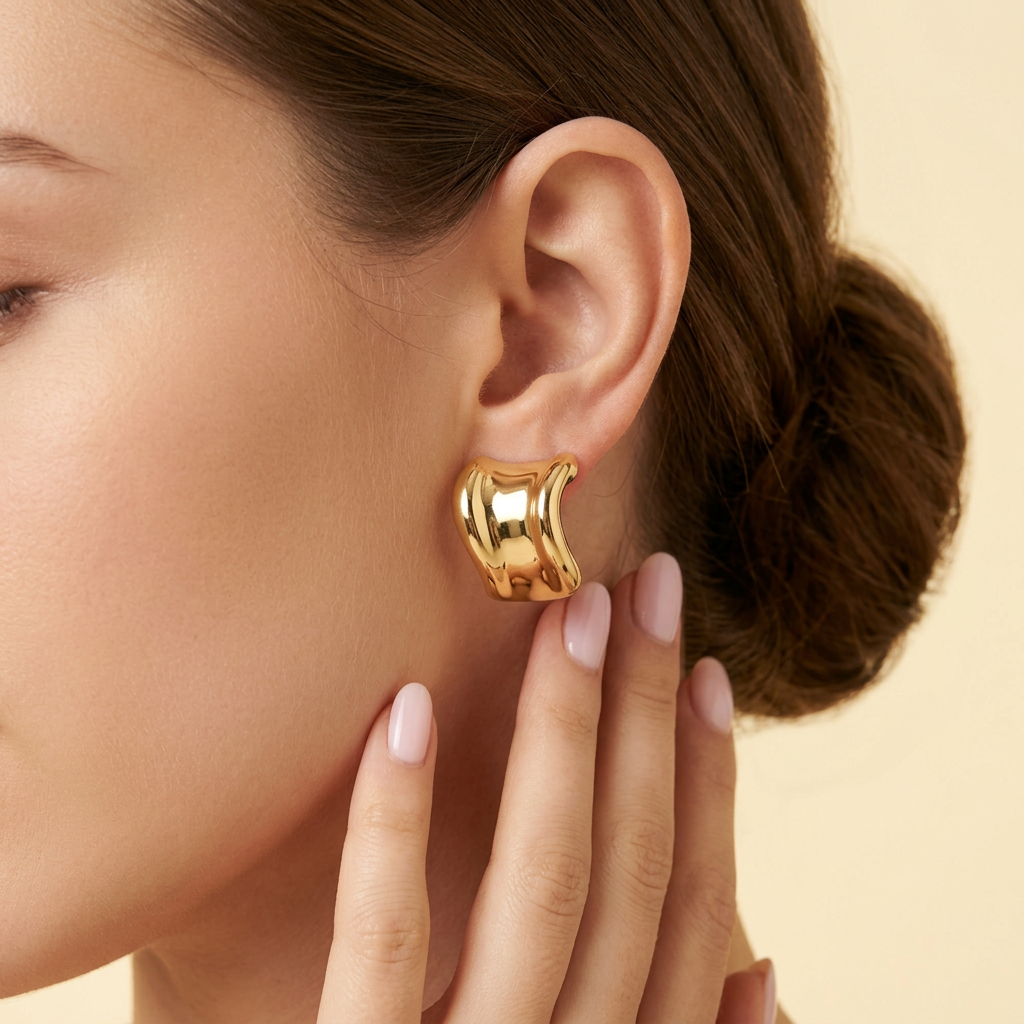 Arete de Goldfilled con Diseño de Ondas mod. 1232