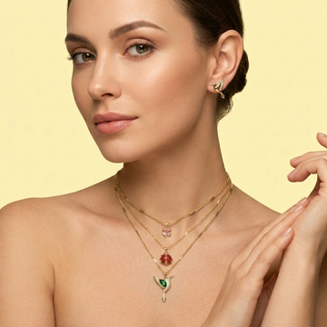 Set Especial de Joyería de Goldfilled Diseño con Dijes Primavera mod. 1106