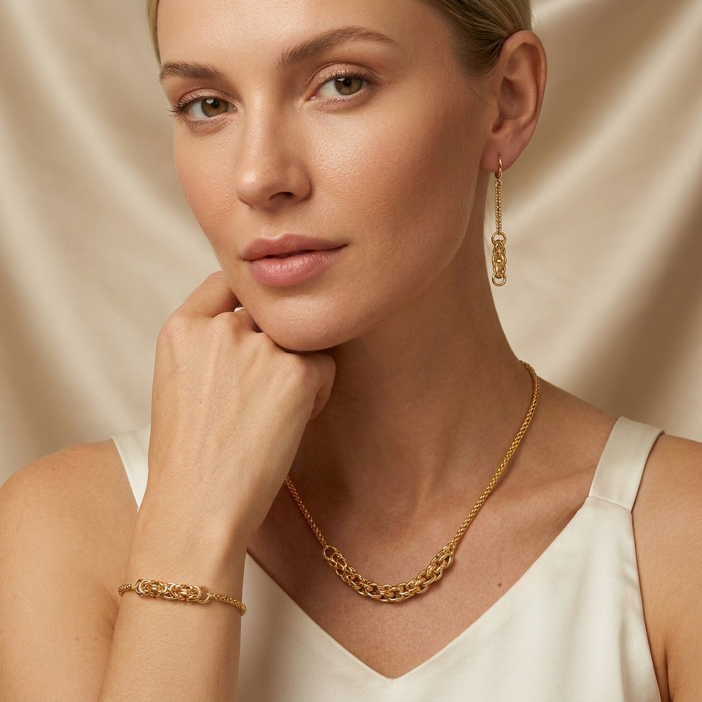 Set de Joyería de Goldfilled Diseño Resorte mod. 7090