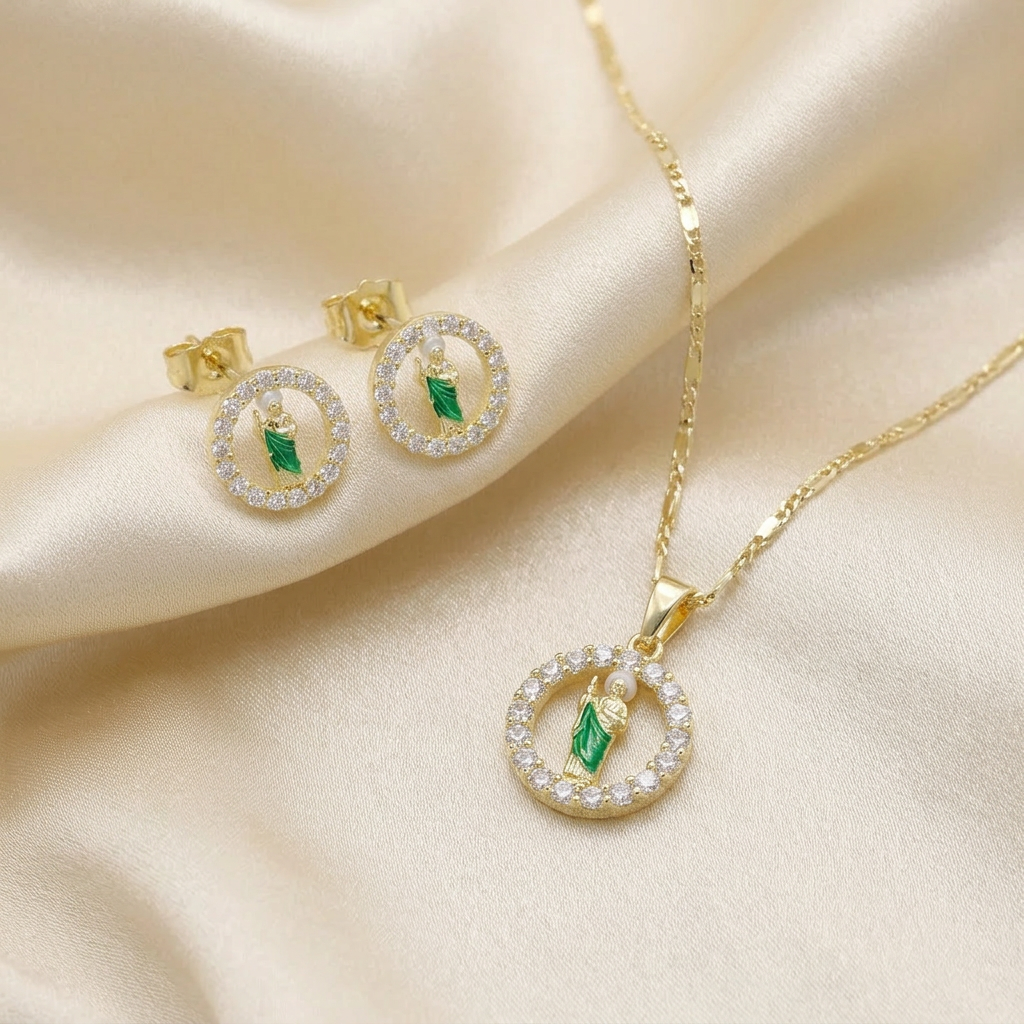 Set de Joyería de Goldfilled San Judas Tadeo mod. 7079