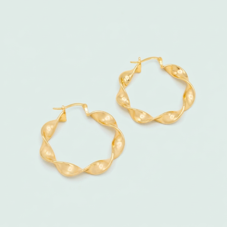 Arracada de Goldfilled con Diseño Espiral Brillante mod. 1351