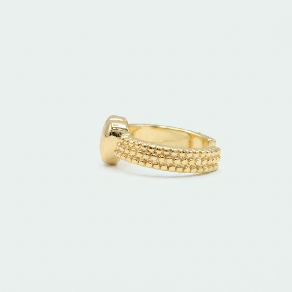Anillo de Goldfilled Con Diseño de Corazón y Tejido de Canasta mod. 1308