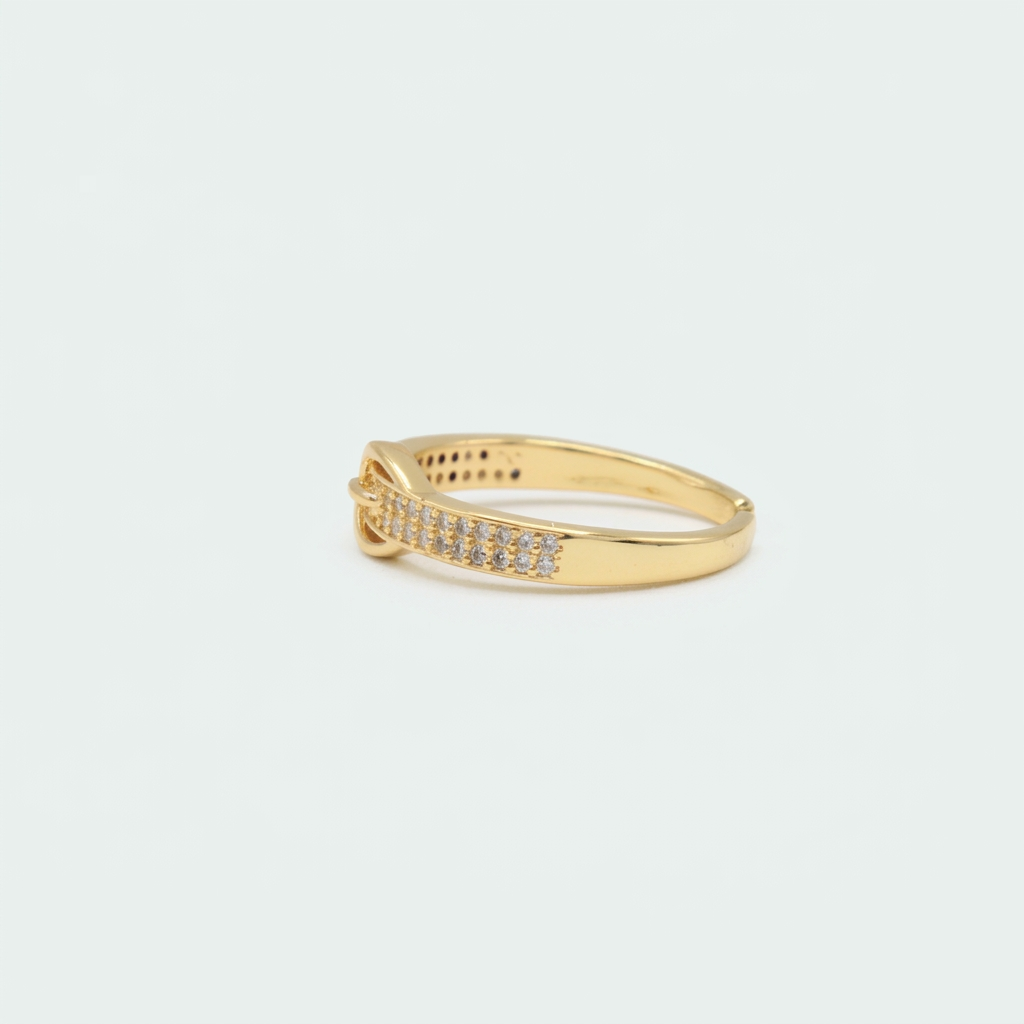 Anillo de Goldfilled con Diseño de Cinturón y Zirconia mod. 1313