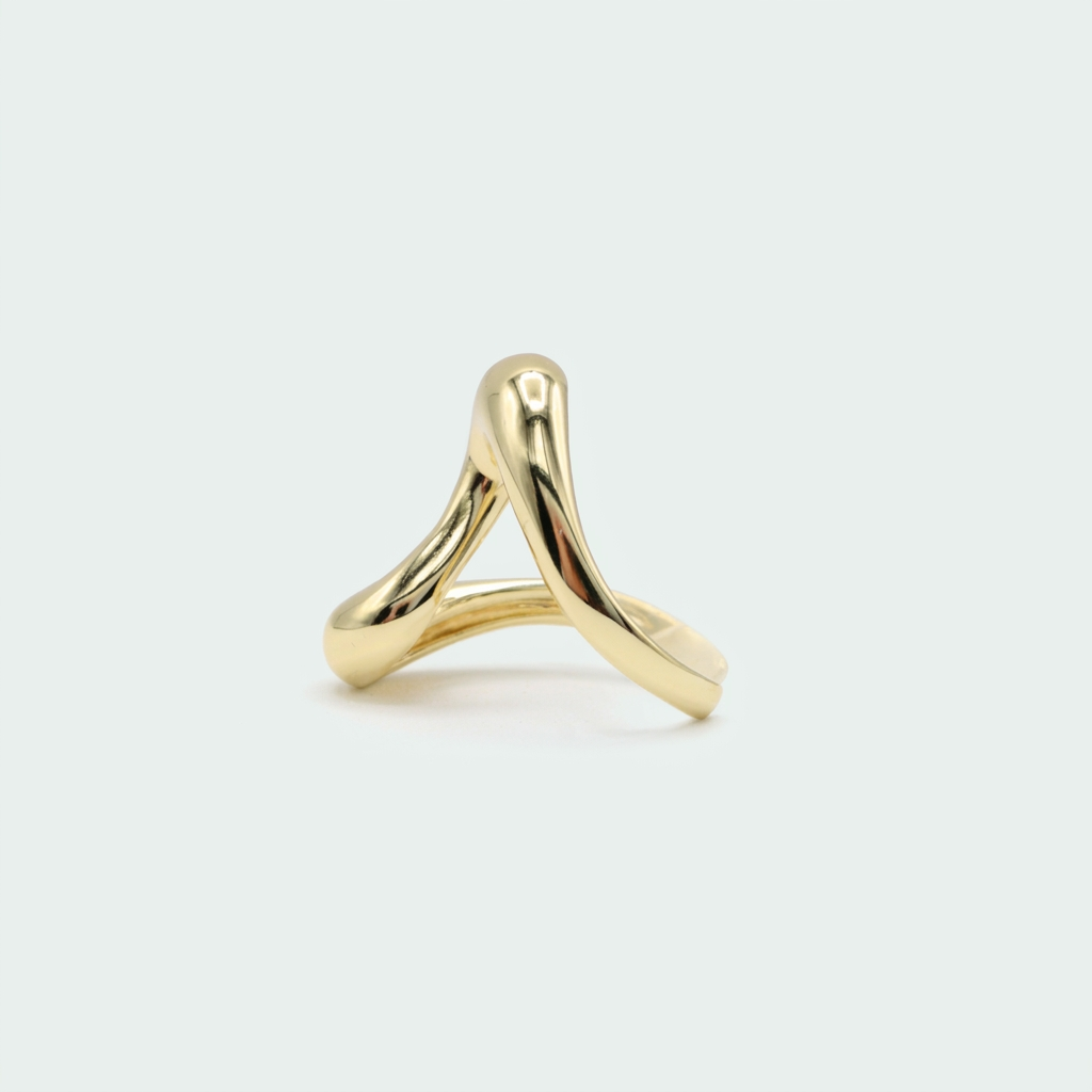 Anillo de Goldfilled con Diseño de S Liso y Grande mod. 1311