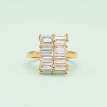 anillo de Goldfilleld con diseño de Cuadrado con Zirconia Blanca 1373