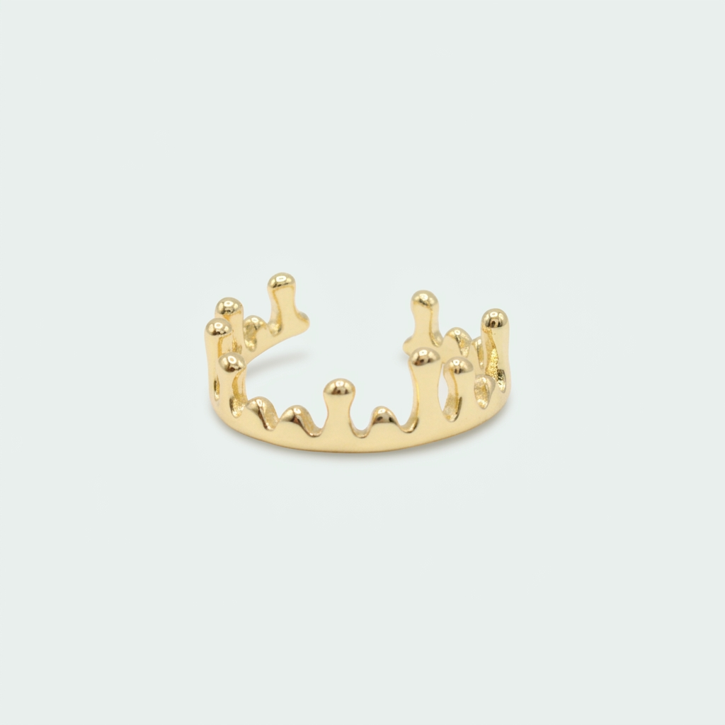 Anillo de Oro Laminado con Diseño de Corona Liso mod. 1310