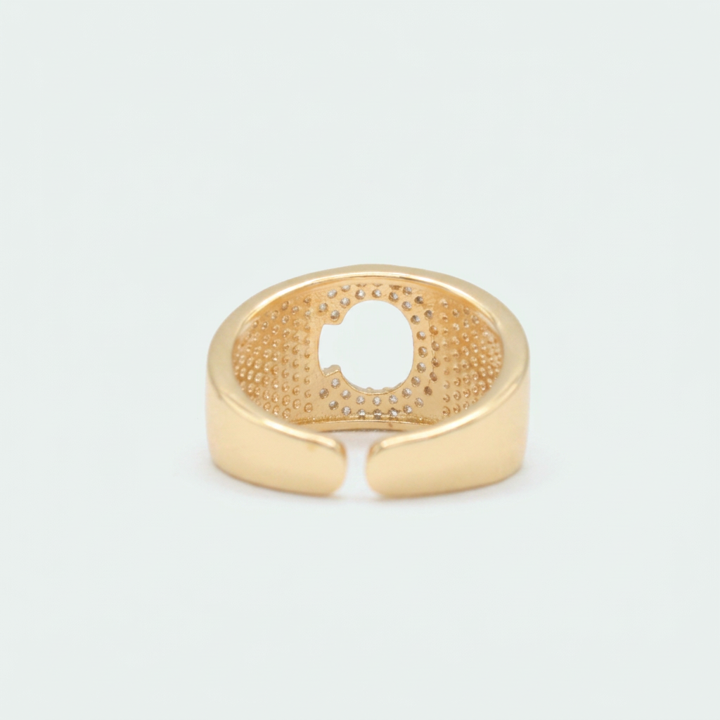 Anillo de Goldfilled con Diseño de Letra C con Zirconia mod. 1312