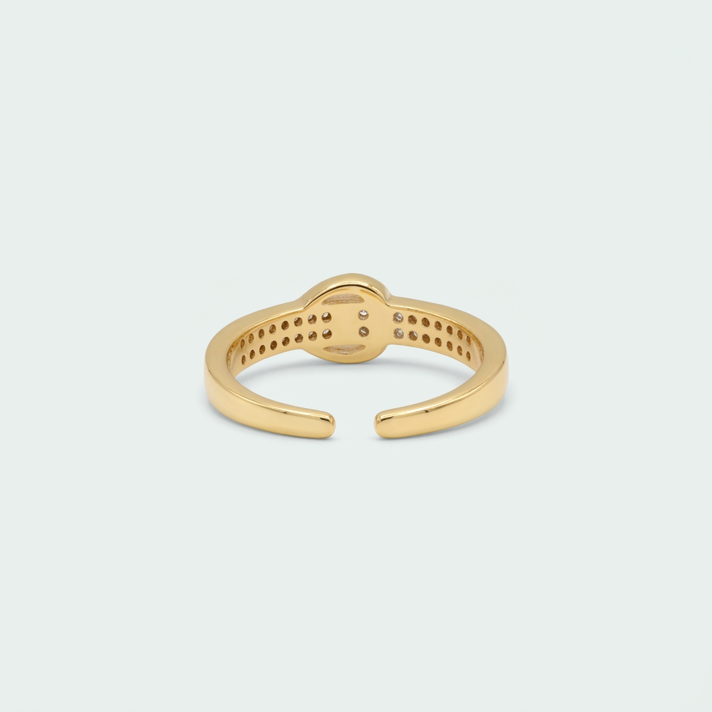 Anillo de Goldfilled con Diseño de Cinturón y Zirconia mod. 1313