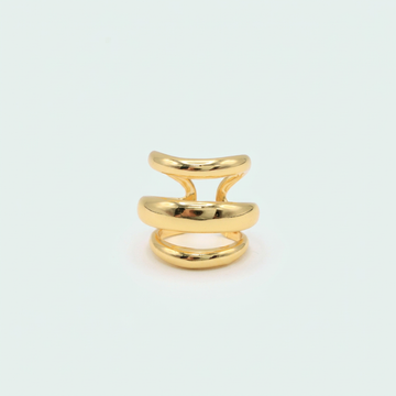 Anillo de Goldfilled con Diseño Triple Raya Moderno y Grande mod. 1315