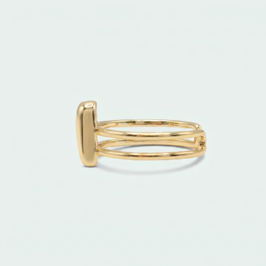 Anillo de Goldfilled con Diseño Doble Linea y Corazón mod. 1307